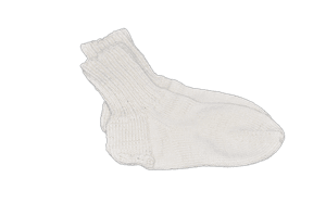 Ručné pletené vlněné ponožky - bílé