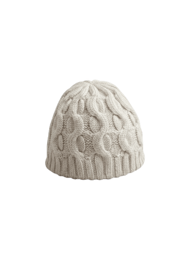 Vlněná čepice . ručně pletená, velké osmičky